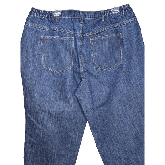 CJ Banks Capri Pants Women's Plus 18W Dark Blue Denim Comfort Waist High Rise - Picture 2 of 6
